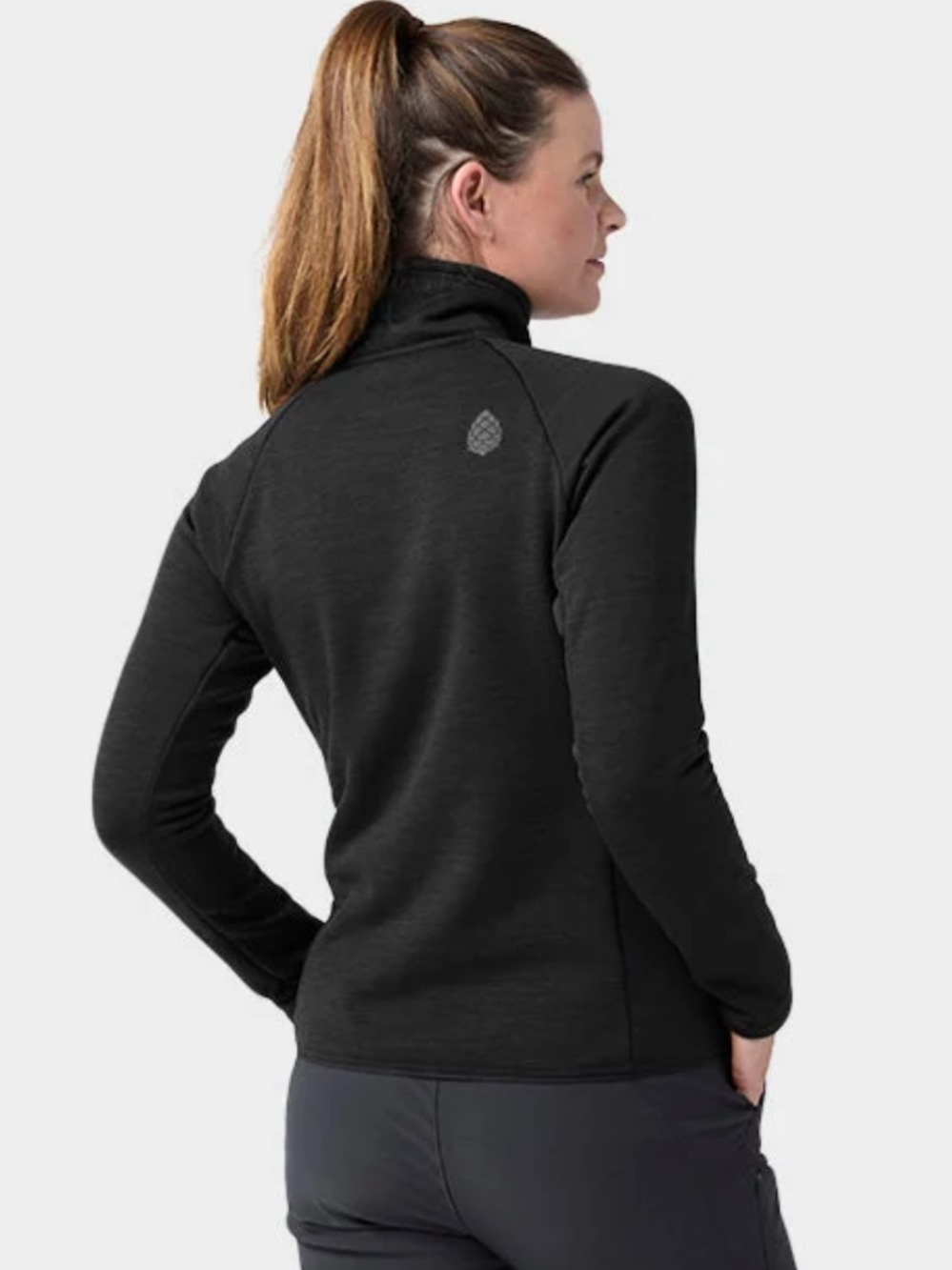 Stio Women’s Glide Power Stretch Abyss Heather Gray Zip Pullover Fleece Top L - Picture 2 of 10